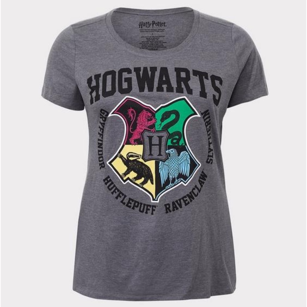 Harry Potter Crest Grey Slim Fit Tee